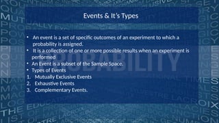 Probability understanding Random space, sample space and types of ...