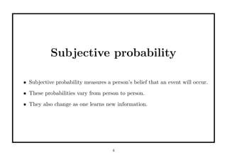 Subjective Prob Introduction to probability | PDF