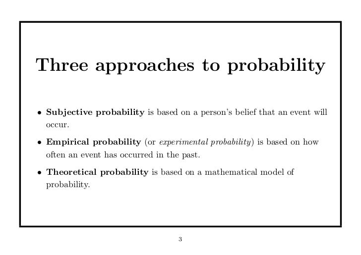 what is the difference between empirical theoretical and subjective probability