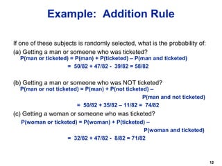 Probability Addition Rule Rule Example Probability addition rule | PPT