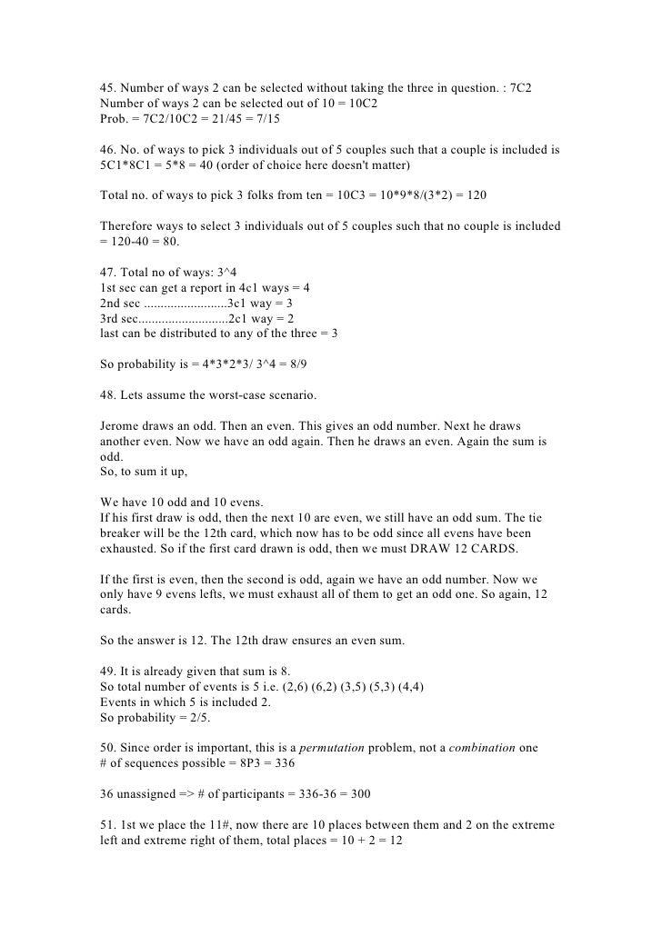 Probability And Combinations