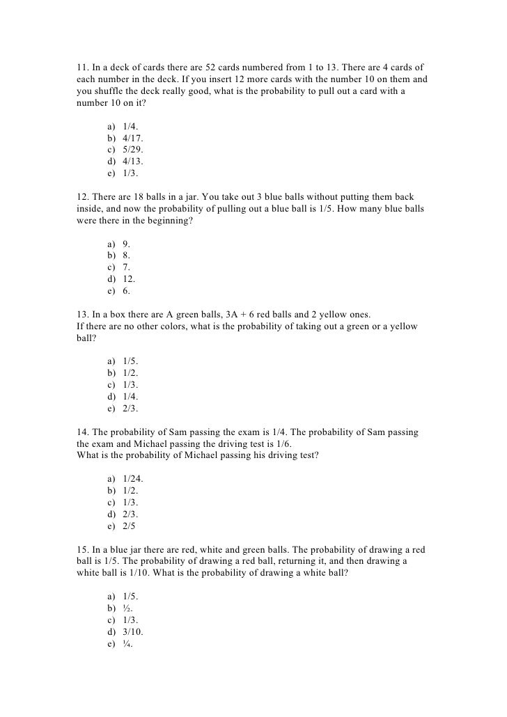 Probability And Combinations