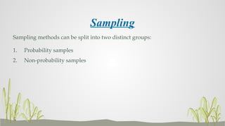 Probability and non Probability Sampling techniques Presentations for ...