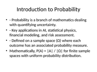 Probability Random Variables Overview Comprehensive Overview of Probability and Random Variables in ...