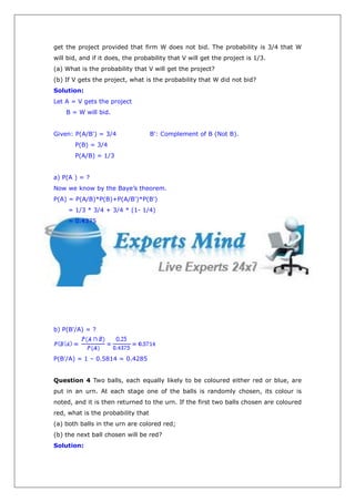 Probability and statistics assignment help | PDF
