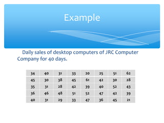 Probability and statistics (frequency distributions) | PPTX