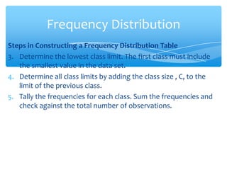 Probability and statistics (frequency distributions) | PPTX