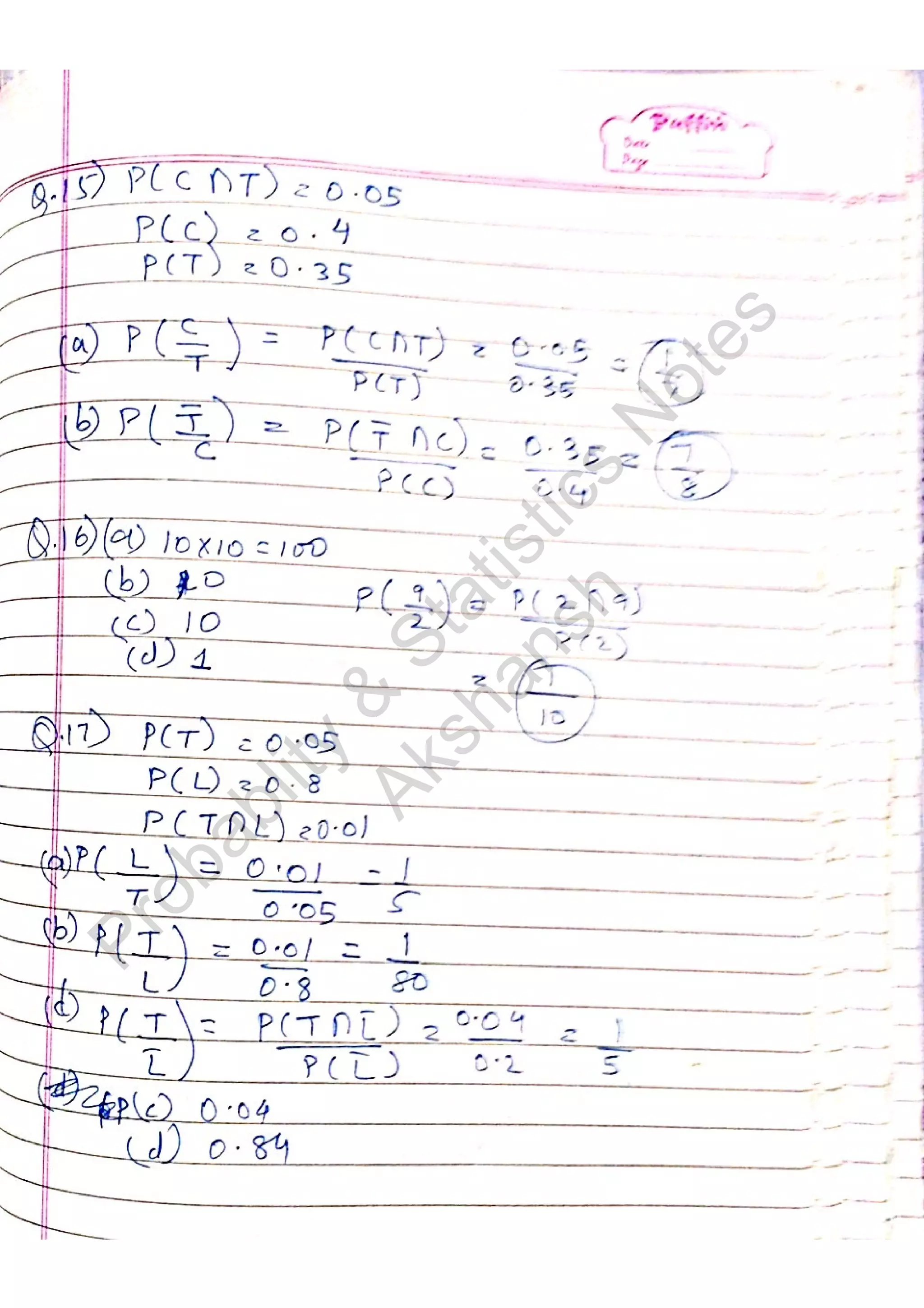 Probablity
&
Statistics
N
otes
Akshansh
 