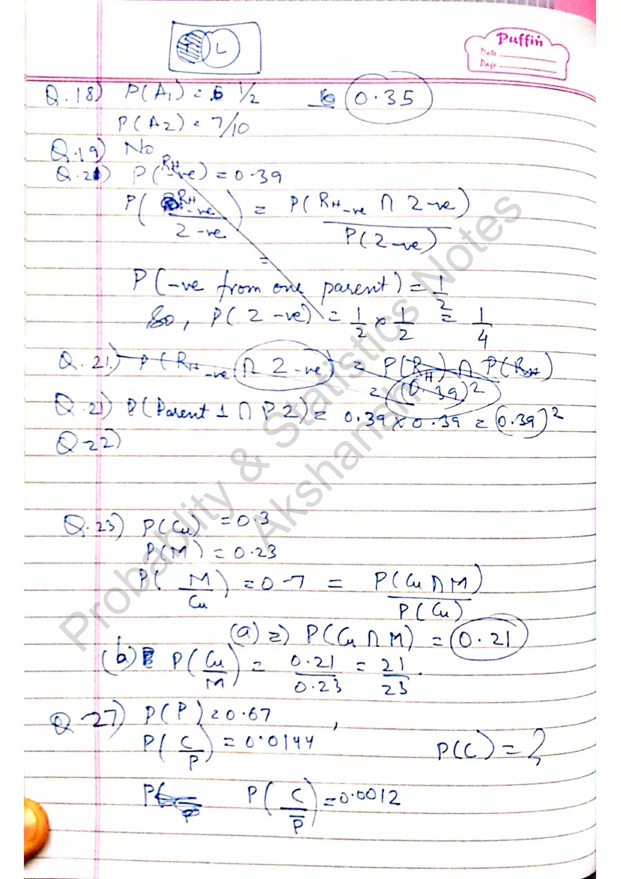 Probablity
&
Statistics
N
otes
Akshansh
 