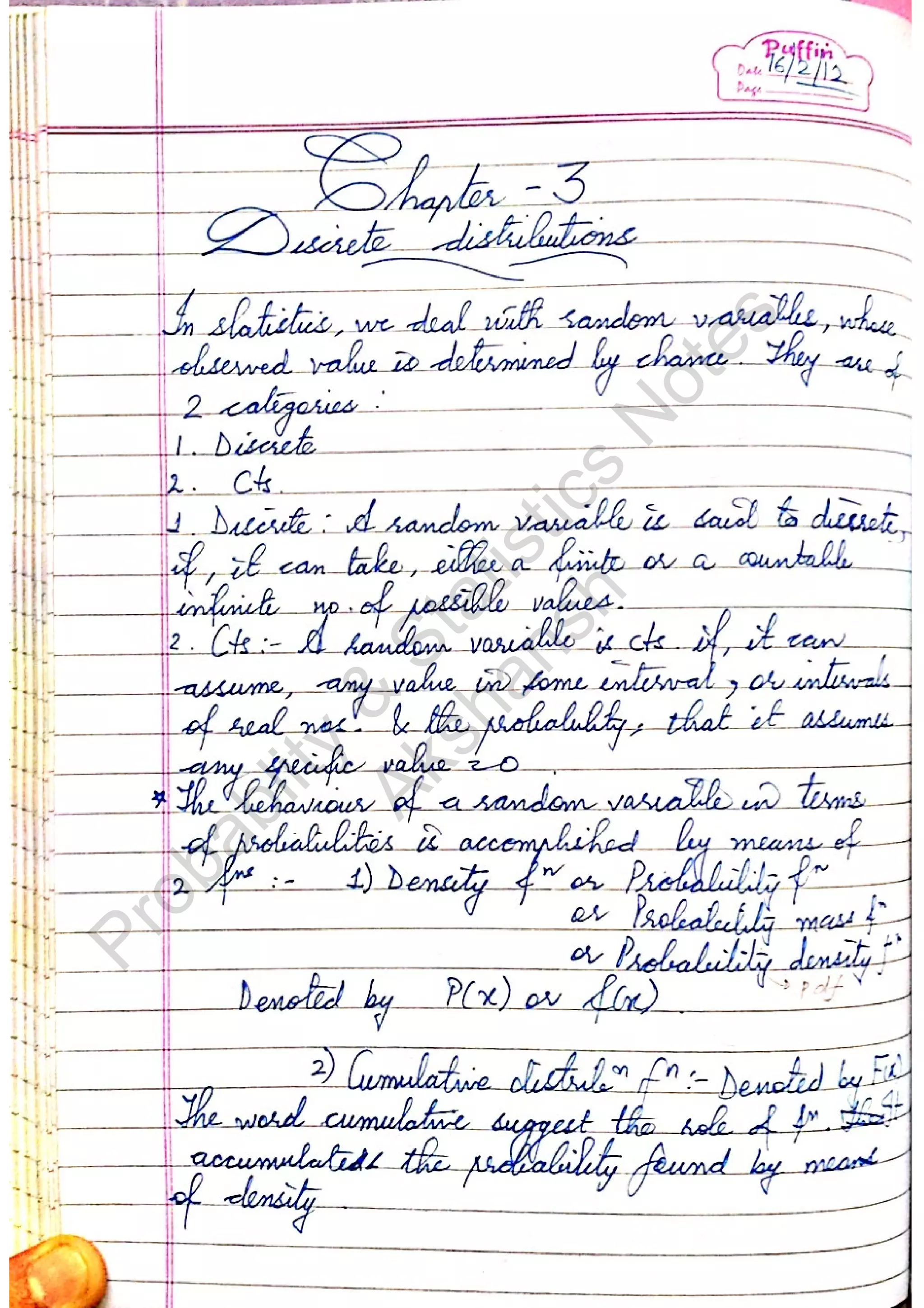 Probablity
&
Statistics
N
otes
Akshansh
 