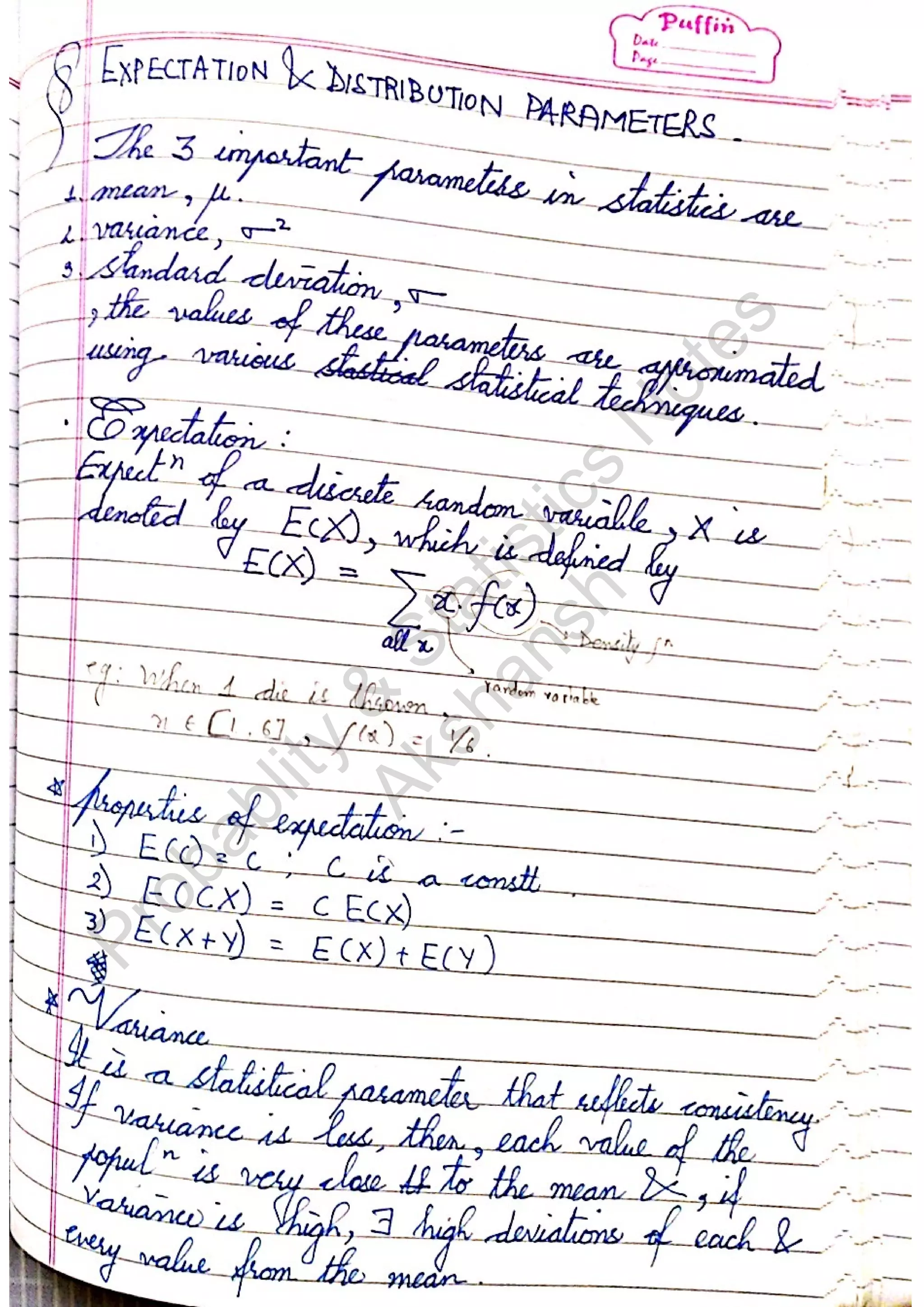 Probablity
&
Statistics
N
otes
Akshansh
 