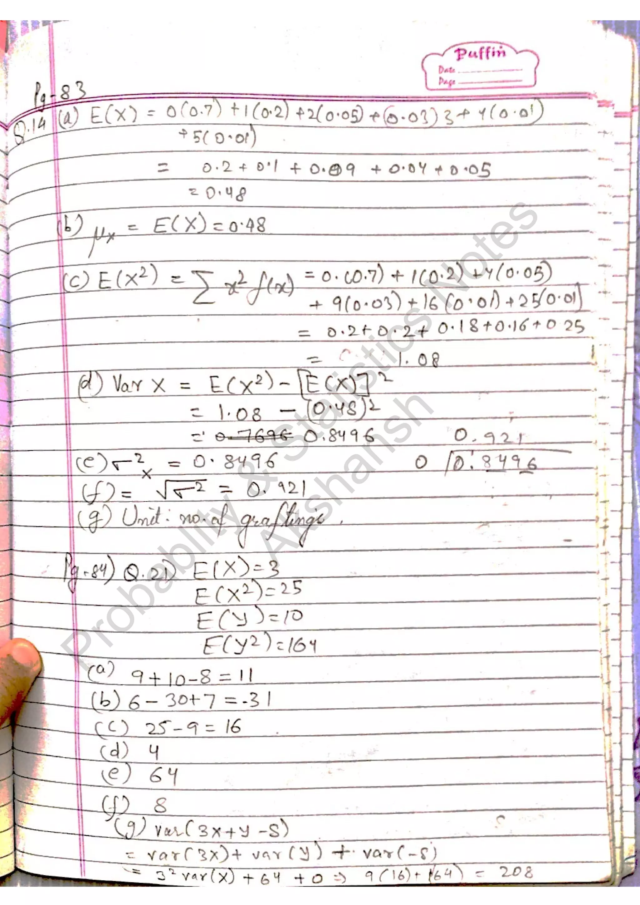 Probablity
&
Statistics
N
otes
Akshansh
 