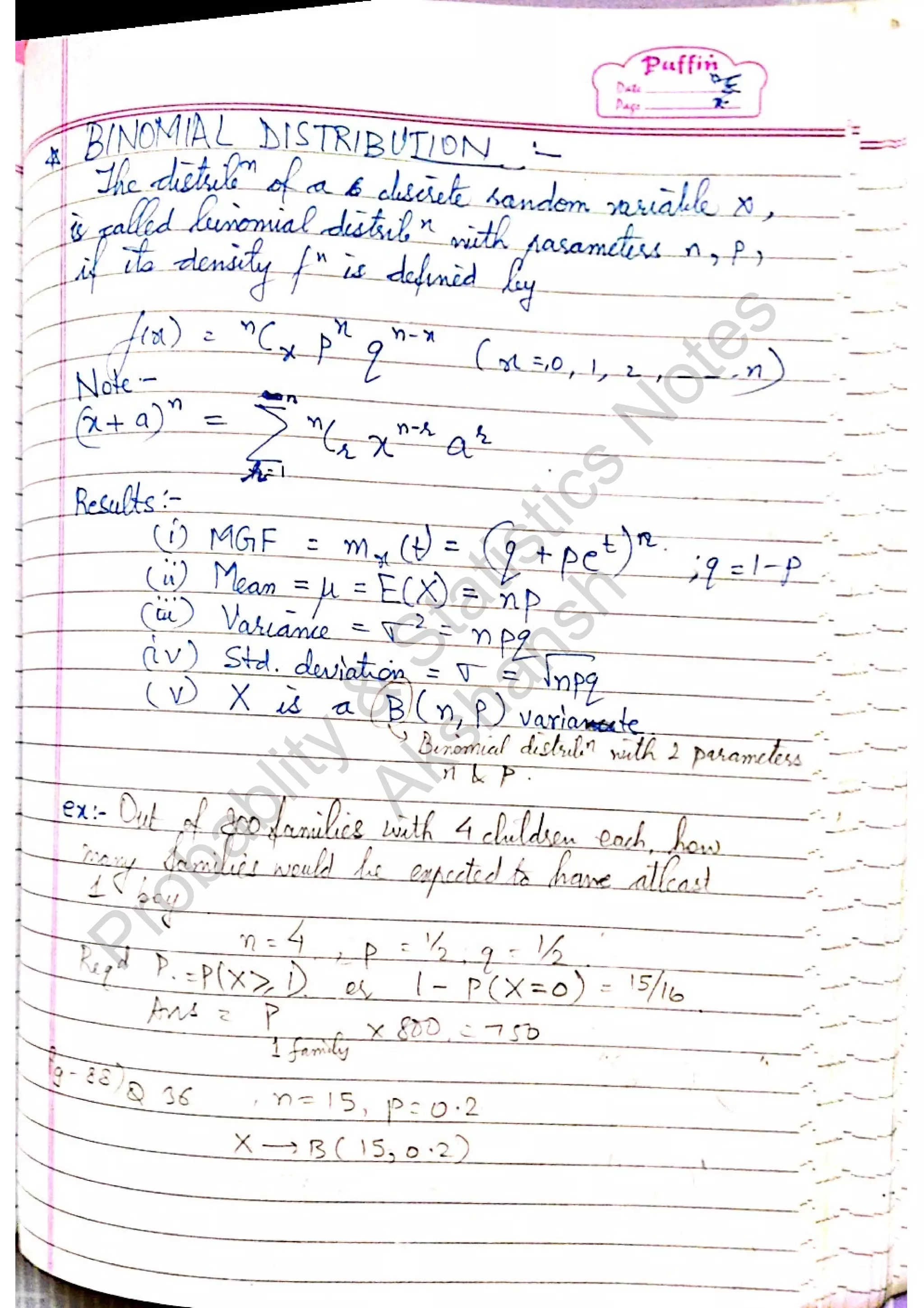Probablity
&
Statistics
N
otes
Akshansh
 