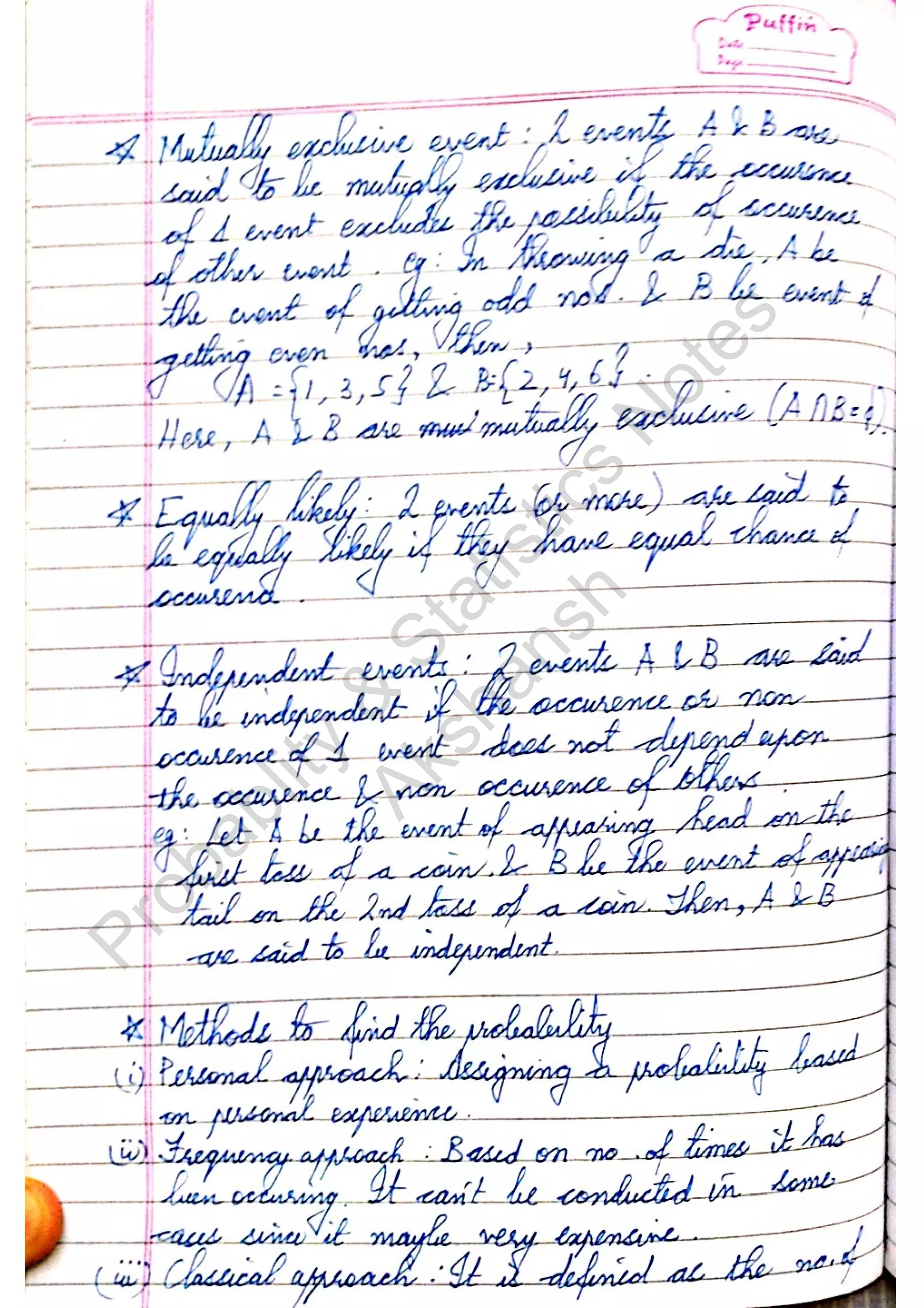 Probablity
&
Statistics
N
otes
Akshansh
 