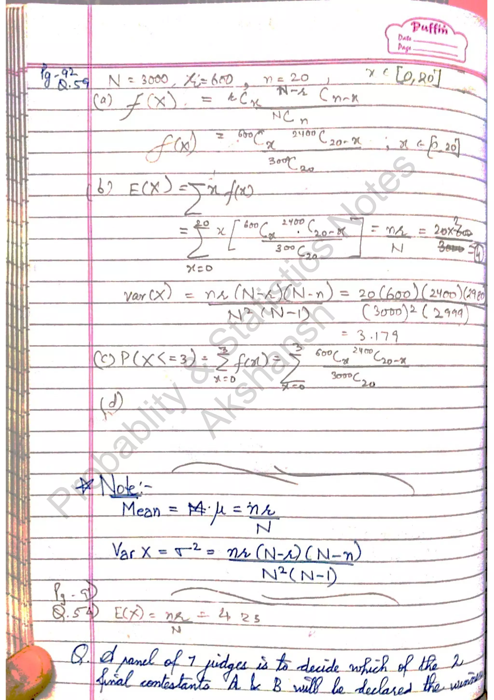 Probablity
&
Statistics
N
otes
Akshansh
 