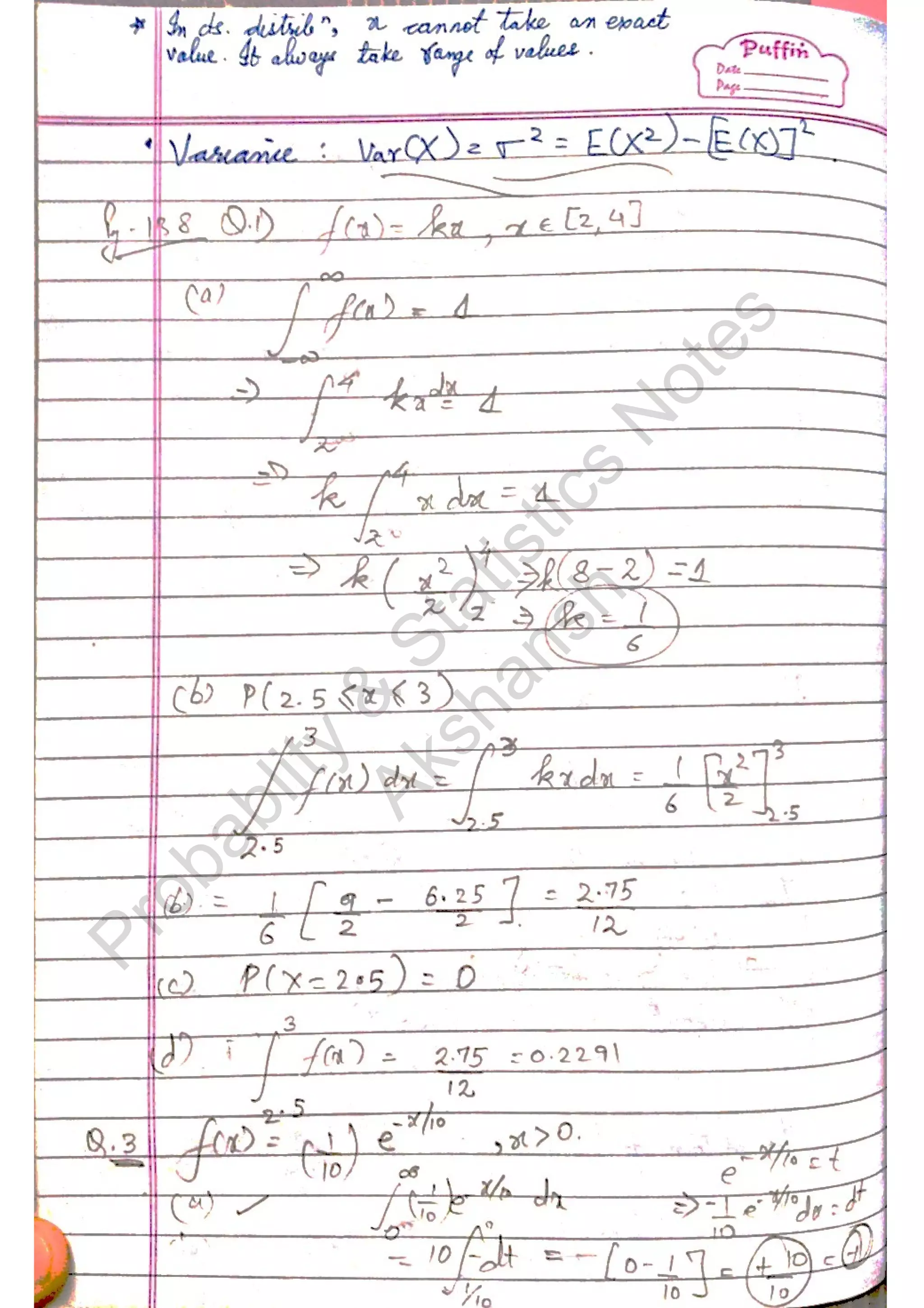 Probablity
&
Statistics
N
otes
Akshansh
 