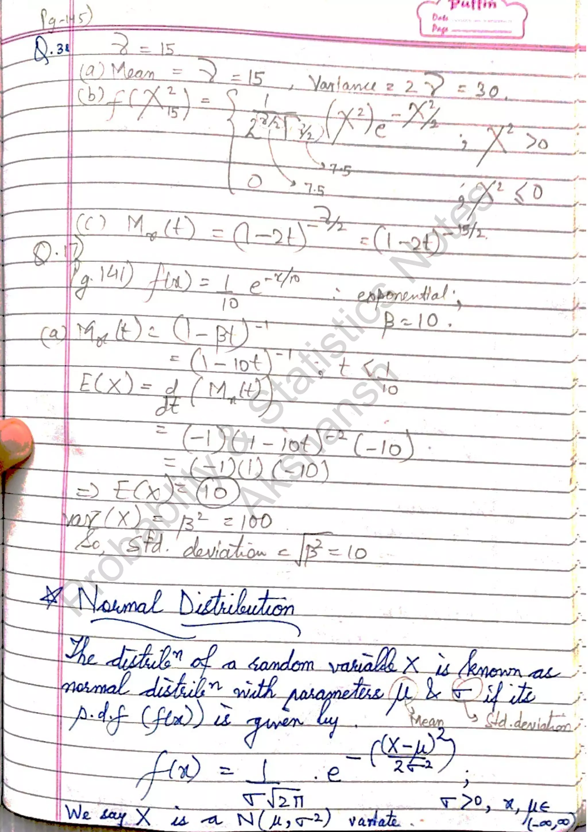 Probablity
&
Statistics
N
otes
Akshansh
 