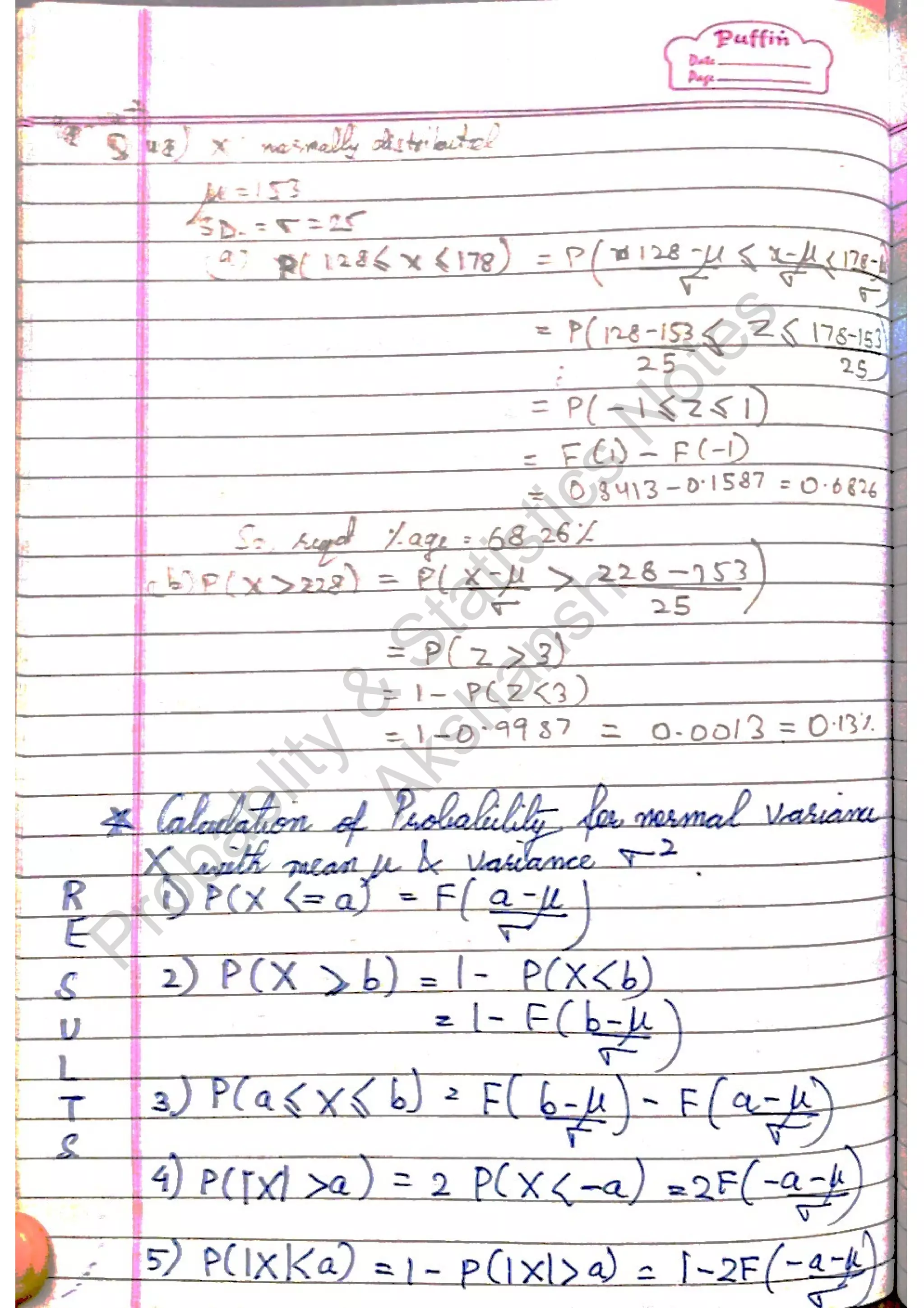 Probablity
&
Statistics
N
otes
Akshansh
 