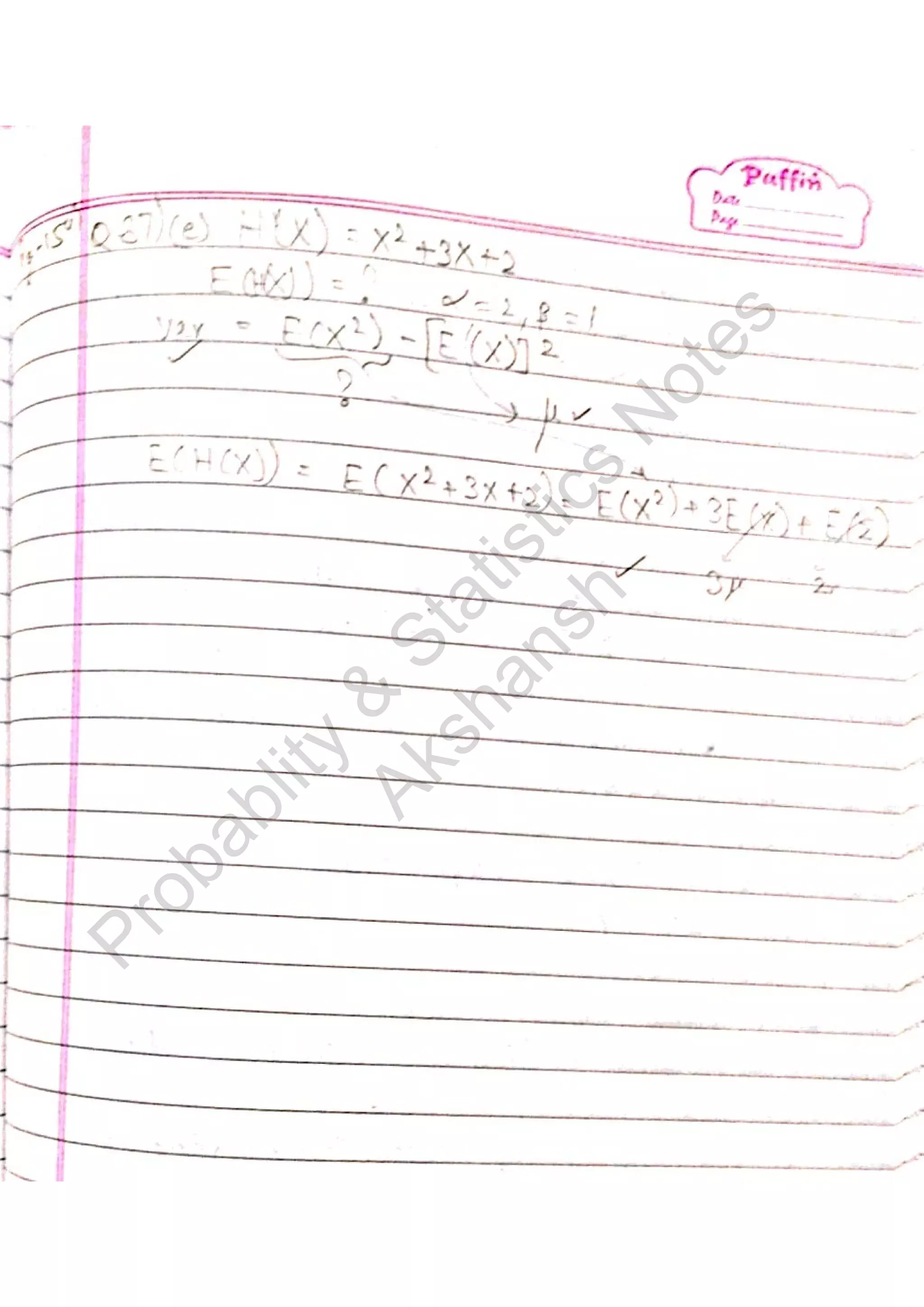 Probablity
&
Statistics
N
otes
Akshansh
 