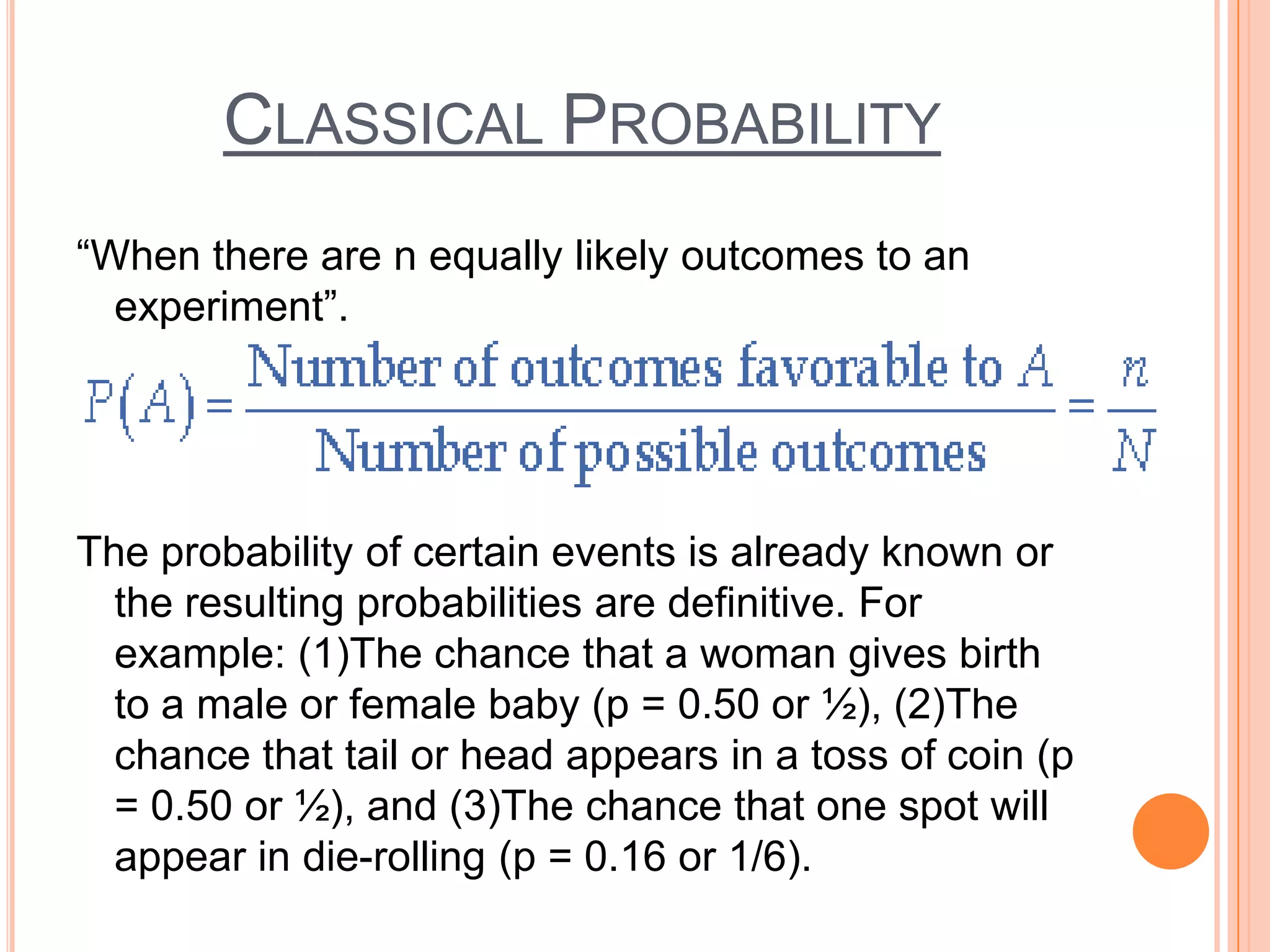 Probability & application in business | PPTX | Physics | Science