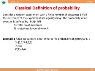 Probabilistically Def PTSP UNIT - I Topics: Probability definitions PPT | PPT