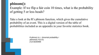 Probability distribution in R | PPTX