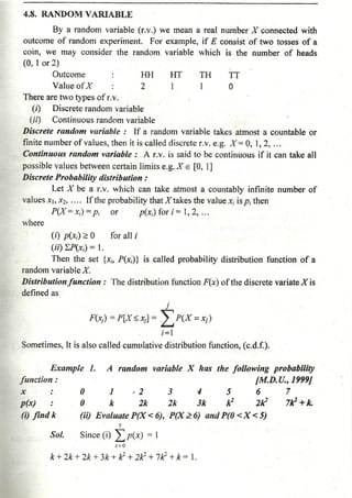 Probability distribution notes by Dr D K Madan and Dr Amit Manocha