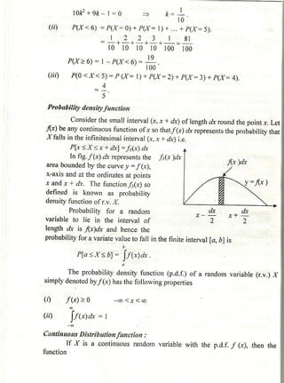 Probability distribution notes by Dr D K Madan and Dr Amit Manocha