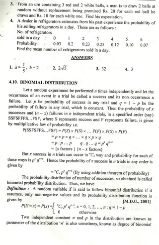 Probability distribution notes by Dr D K Madan and Dr Amit Manocha