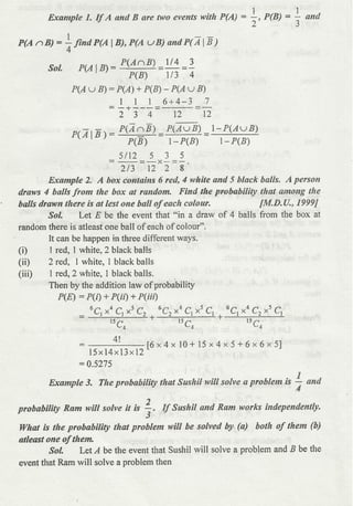 Probability distribution notes by Dr D K Madan and Dr Amit Manocha