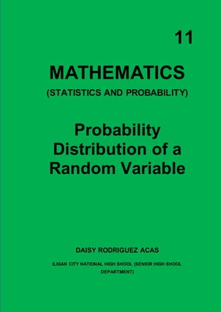 Probability distribution of a random variable module | DOCX