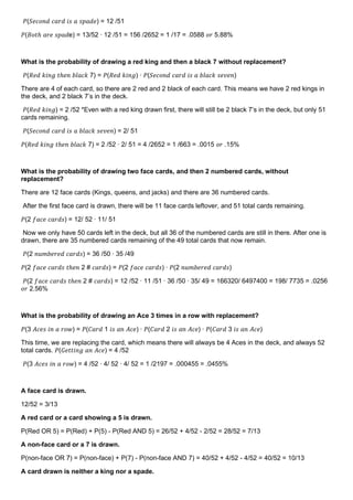 Probability of card | PDF