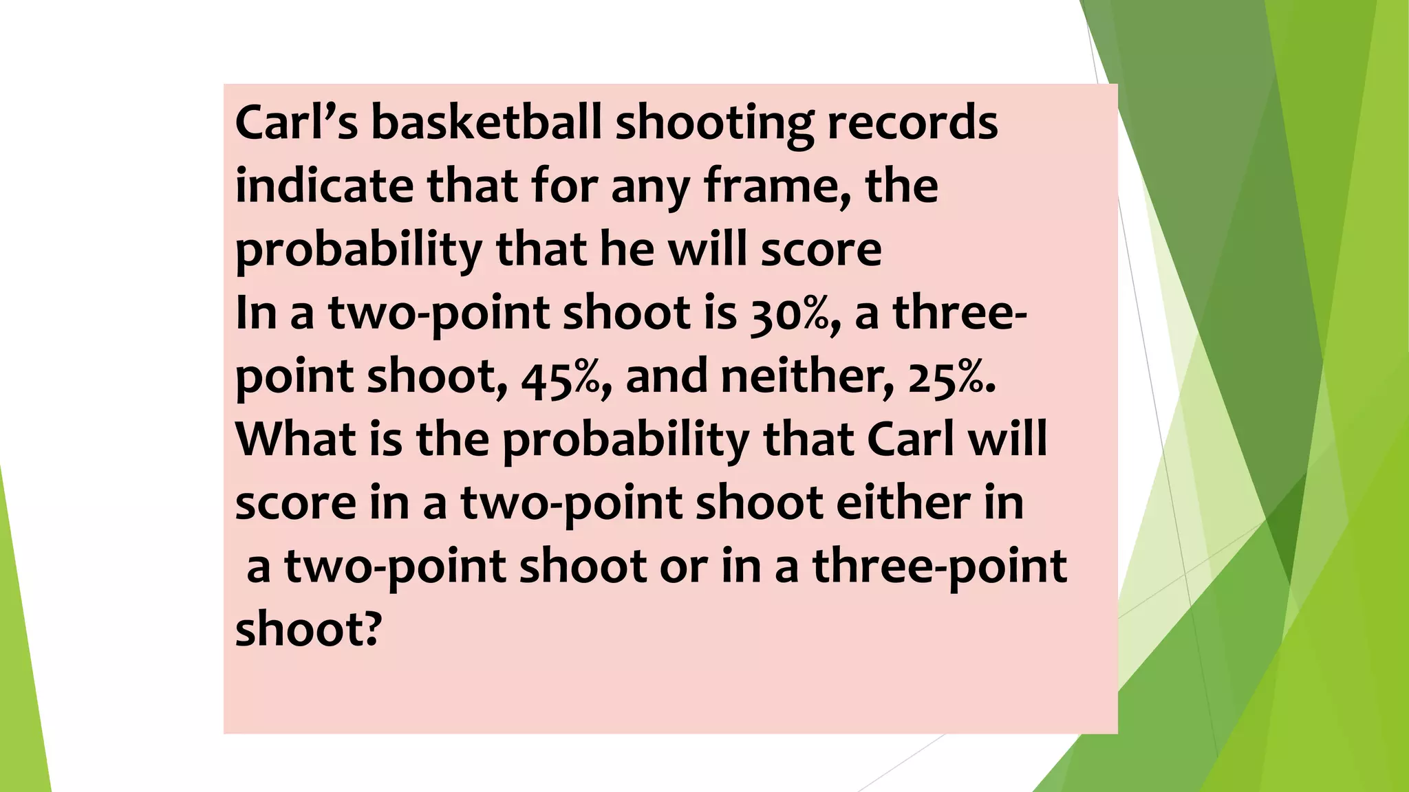 PROBABILITY OF MUTUALLY EXCLUSIVE EVENTS final.pptx | Physics | Science
