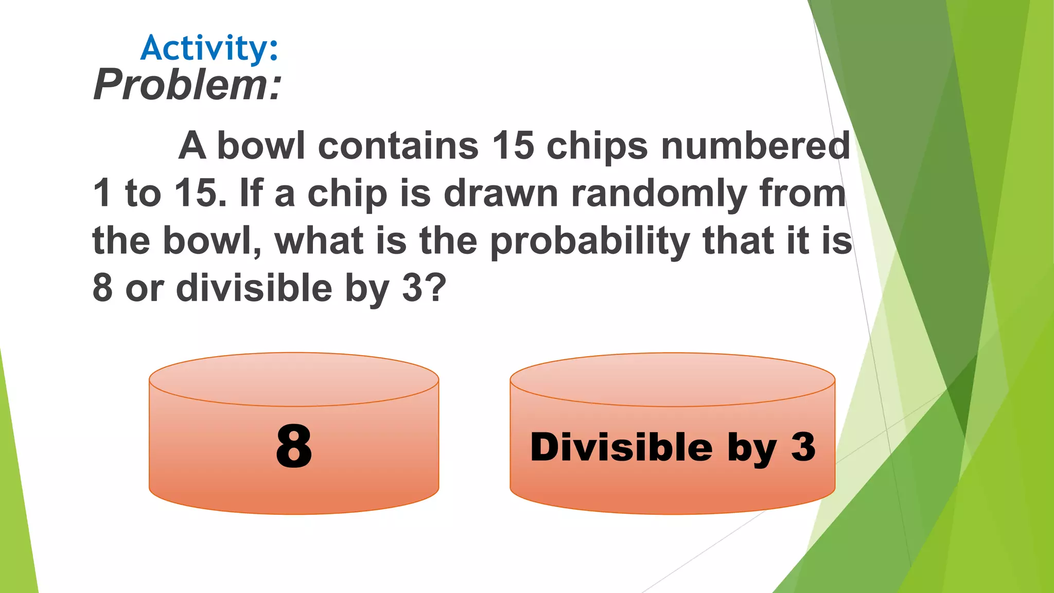 PROBABILITY OF MUTUALLY EXCLUSIVE EVENTS final.pptx | Physics | Science