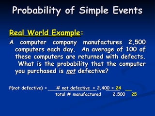 Event Defintion Computer Science Examples Probability of Simple Events.ppt........ | PPT