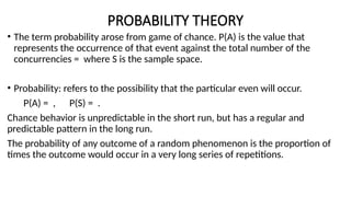 Comprehensive Introduction to Probability Theory and Distributions | PPTX