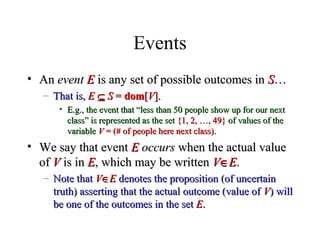 Undefined Event Probability Probability theory | PPT