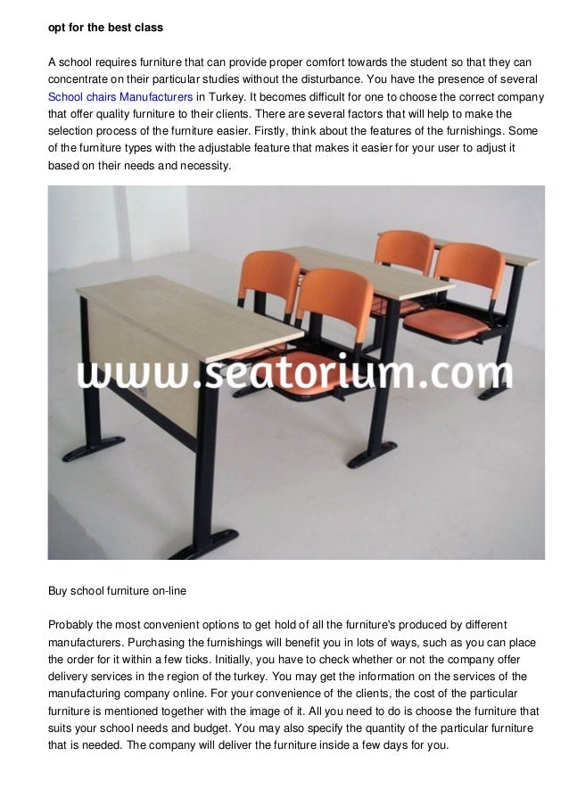 The Presence Of Several Education Furniture Manufacturers In Turkey