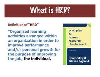 Understanding HUMAN RESOURCE DEVELOPMENT (HRD) | PDF