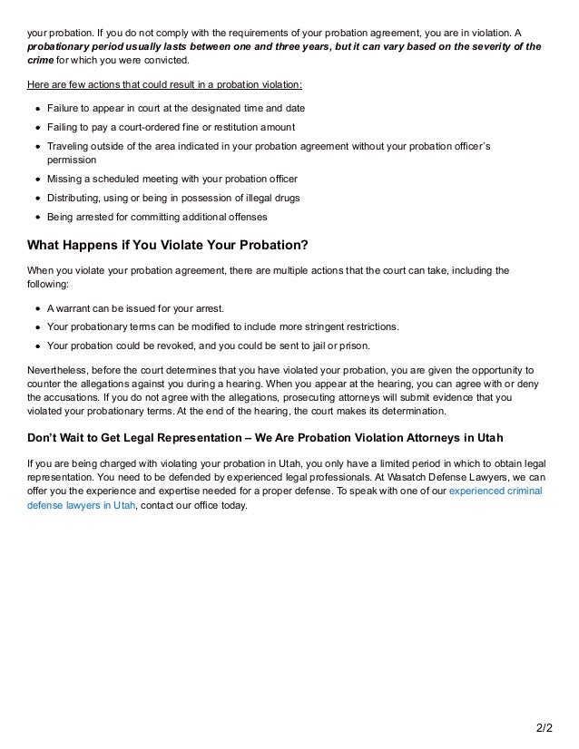 Probation violation lawyers in utah