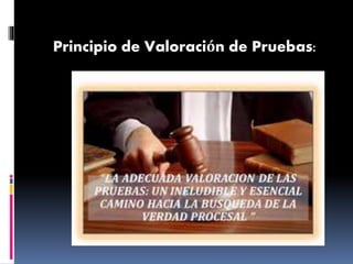 Principio de Valoración de Pruebas:
 