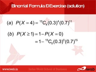 Binomial Formula – Exercise (solution) 