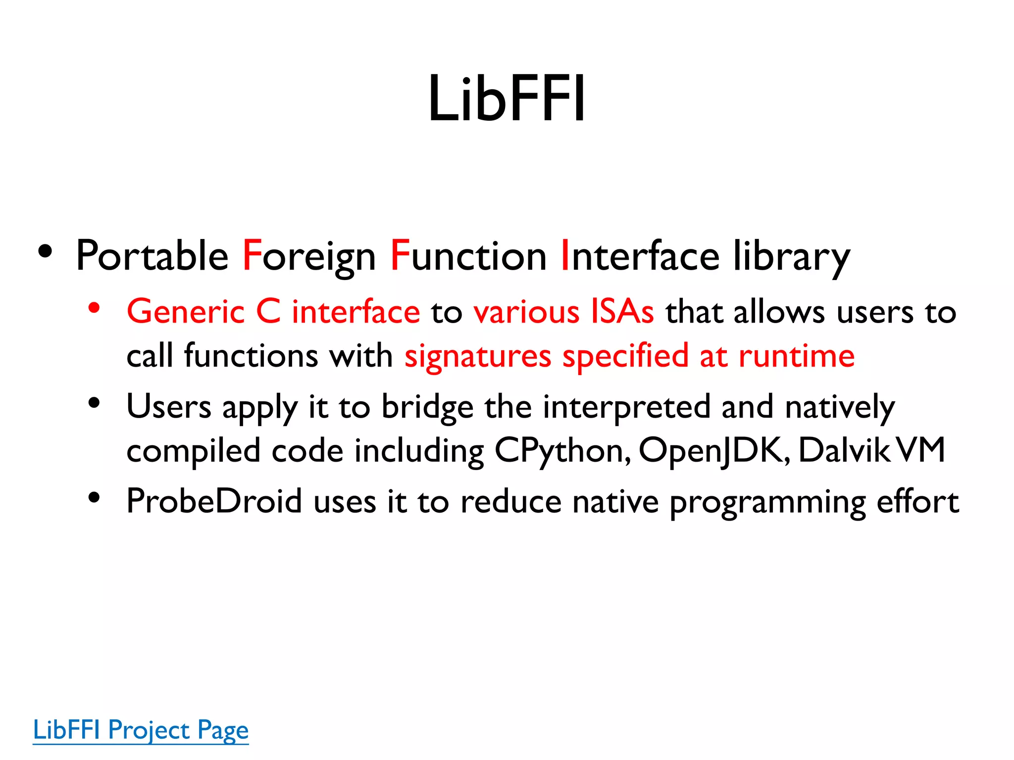 Indirect Reference Table
struct JNIEnvExt : public JNIEnv
{
……
void* thread_;
void* jvm_;
uint32_t local_ref_cookie_;
void* local_refs_table_;
……
};
Actual definition of JNI interface
struct JNIEnvExt : public JNIEnv
{
……
Thread* const self;
JavaVMExt* vm;
// Cookie used when using the local
// indirect reference table.
uint32_t local_ref_cookie;
// JNI local references.
IndirectReferenceTable locals;
……
}
Our mirrored structure
• Extract the indirect reference table defined in JNIEnvExt structure
• Craft a mirrored structure for space layout resolution
• Cast JNIEnv pointer to this type for member field access
 