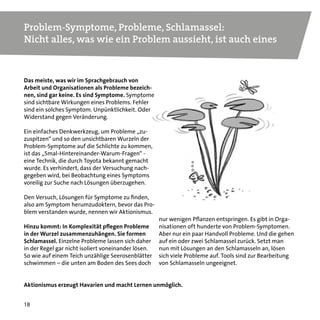 17
Das einzige „Ding“ auf der Welt, das zum Umgang mit Komplexität
fähig ist, ist der Mensch.
In Komplexität sind Tools, Standardisierung, Regeln, Strukturen oder
Prozesse keine hinreichende Antwort, wenn es um Probleme und
Problemlösung geht. Gerade die Methoden, die im Industriezeitalter
nützlich waren, versagen:
In komplexem Umfeld geht es nicht um die Frage, wie ein Problem
gelöst wird, sondern wer das tun kann. Deswegen werden erfahrene
Menschen bedeutsam. Menschen mit Können und Ideen. Wir nen-
nen sie Könner. Könner, die Schüler haben, nennen wir Meister.
Problemlösung in leblosen Systemen funktioniert über Anweisung.
Problemlösung in lebendigen Systemen erfordert Kommunikation.
Konsequenzen der Komplexität:
Von der Relevanz, Problemlösung
in Dynamik zu beherrschen
Komplexität kann weder gemanagt, noch reduziert werden.
Man kann ihr nur mit menschlichem Können begegnen.
 