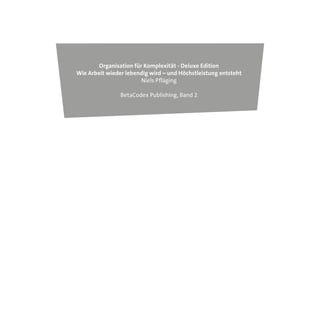 Weitere Informationen zum Verlag finden Sie unter
www.redline-verlag.de
Beachten Sie auch unsere weiteren Verlage unter
www.muenchner-verlagsgruppe.de
Bibliografische Information der Deutschen Nationalbibliothek
Die Deutsche Nationalbibliothek verzeichnet diese Publikation in der Deutschen Nationalbibliografie.
Detaillierte bibliografische Daten sind im Internet über http://dnb.d-nb.de abrufbar.
Für Fragen und Anregungen:
pflaeging@redline-verlag.de
Aktualisierte und erweiterte Neuauflage 2014
© 2014 by Redline Verlag, ein Imprint der Münchner Verlagsgruppe GmbH,
Nymphenburger Straße 86
D-80636 München
Tel.: 089 651285-0
Fax: 089 652096
Die vorherigen Auflagen sind 2013 und 2014 bei Books on Demand unter demselben Titel erschienen.
Alle Rechte, insbesondere das Recht der Vervielfältigung und Verbreitung sowie der Übersetzung,
vorbehalten. Kein Teil des Werkes darf in irgendeiner Form (durch Fotokopie, Mikrofilm oder ein
anderes Verfahren) ohne schriftliche Genehmigung des Verlages reproduziert oder unter
Verwendung elektronischer Systeme gespeichert, verarbeitet, vervielfältigt oder verbreitet werden.
Illustration und Covergestaltung: Pia Steinmann, www.pia-steinmann.de
Design und Satz: Pia Steinmann, Niels Pfläging
Druck: Graspo CZ, Tschechische Republik
Printed in the EU
ISBN Print 978-3-86881-570-2
ISBN E-Book (PDF) 978-3-86414-681-7
ISBN E-Book (EPUB, Mobi) 978-3-86414-680-0
 