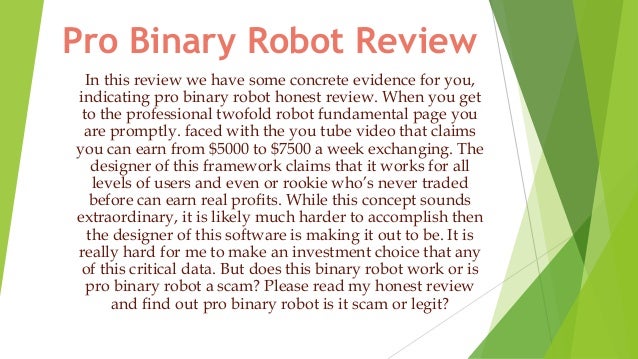 Binary option robot pro review