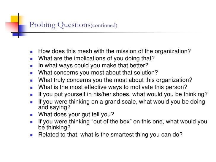 Halstead Executive Coaching Probing Questions