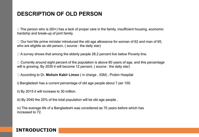 Probin nibash, agargaon bangladesh | PPTX | Eldercare | Family and ...
