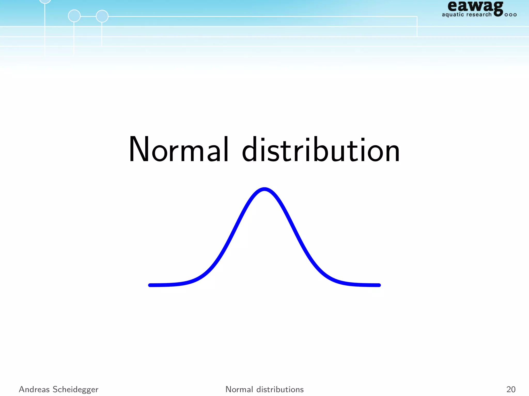 Directed Acyclic Graphs
Visualize independence structure of RV
A
B
DC
Andreas Scheidegger Notation 19
 