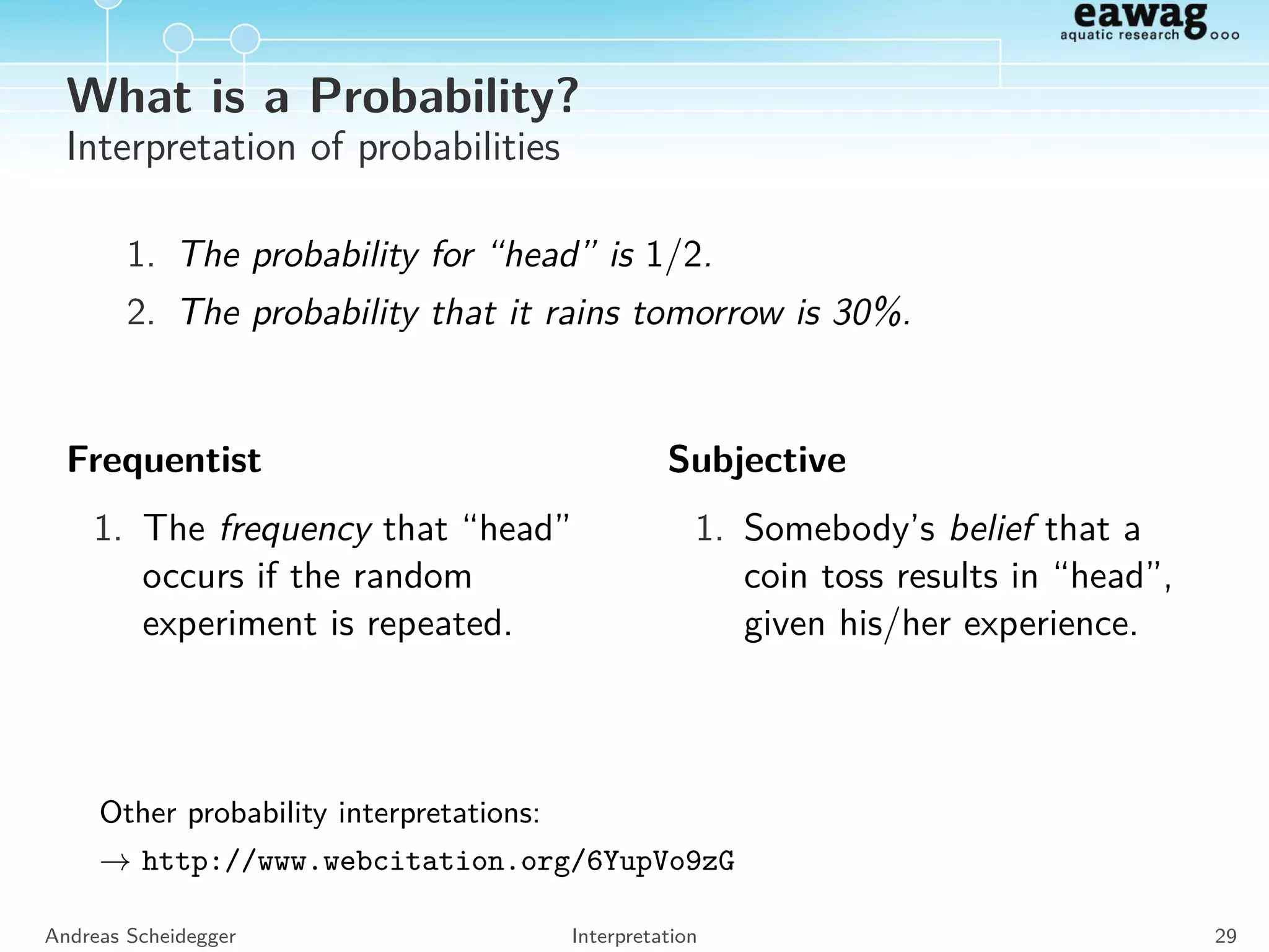 what’s next?
Andreas Scheidegger Random Processes 26
 